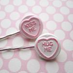 Candy Heart Hair Clips - S..