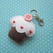 Cupcake Keyring Charm - Chocolate
