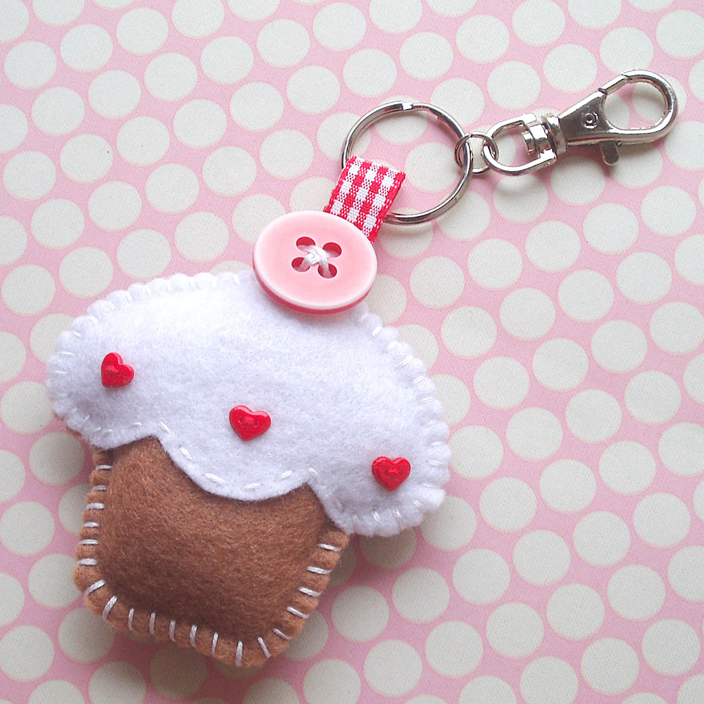 Cupcake Keyring Charm - Toffee