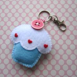 Cupcake Keyring Charm - Blueberry